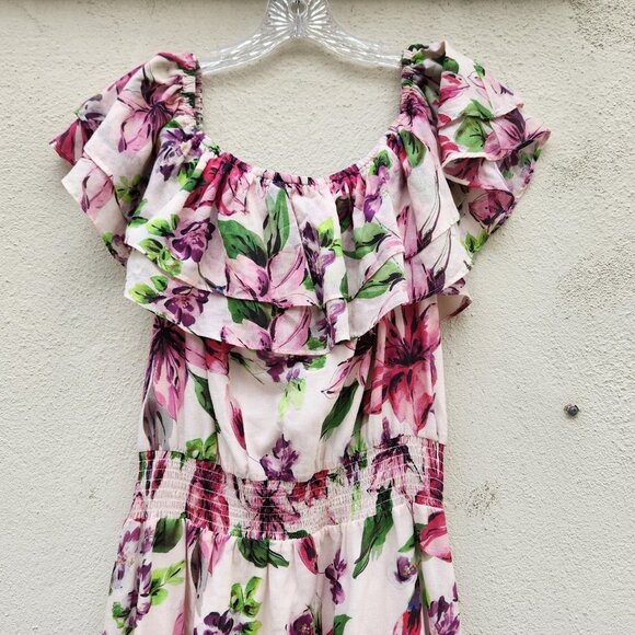 LIU JO Off Shoulder Floral Midi Dress - Picture 4 of 8